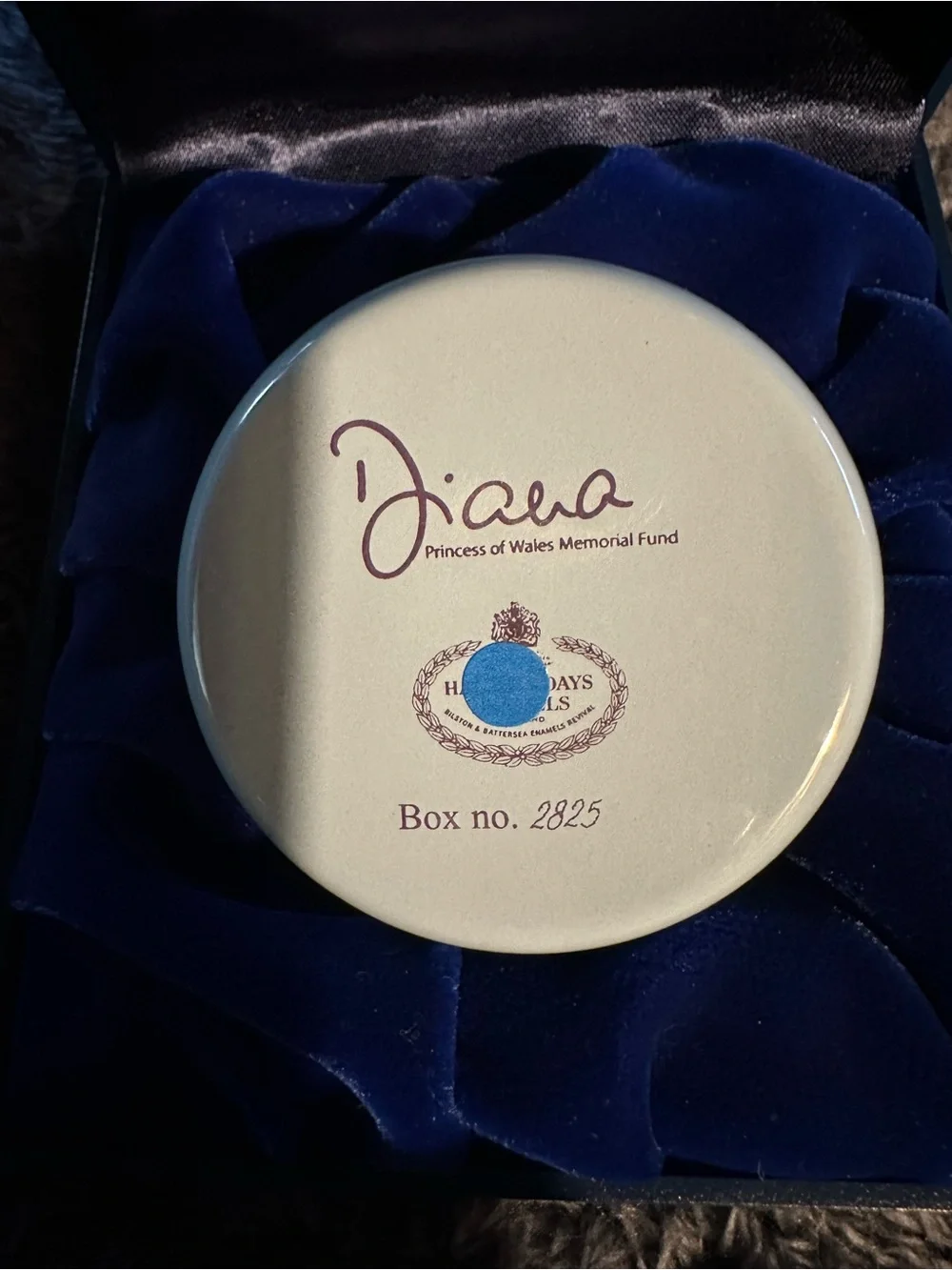 Halcyon Days Blue Enamel Decorative Box Commemorative Diana, Princess of Wales